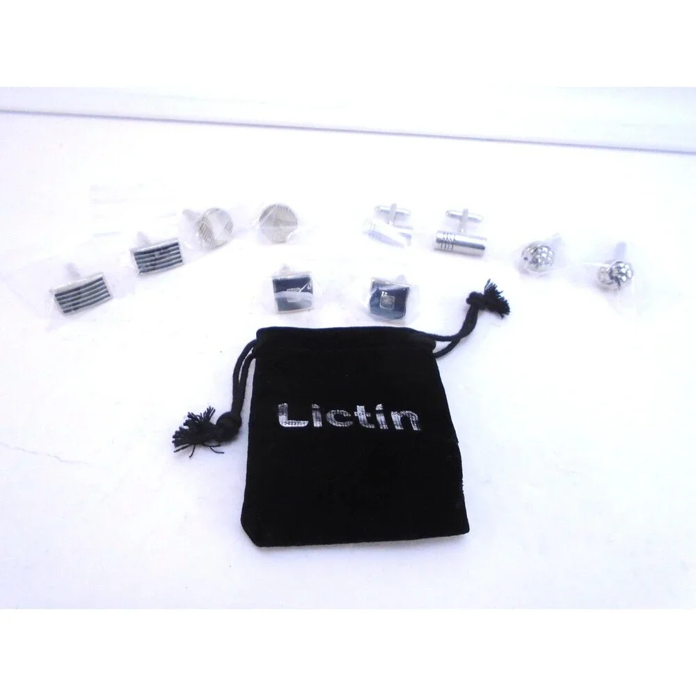 Lictin Men's Cufflinks Cuff Links for Men, Stainless Steel Tuxedo Shirt Cuff...